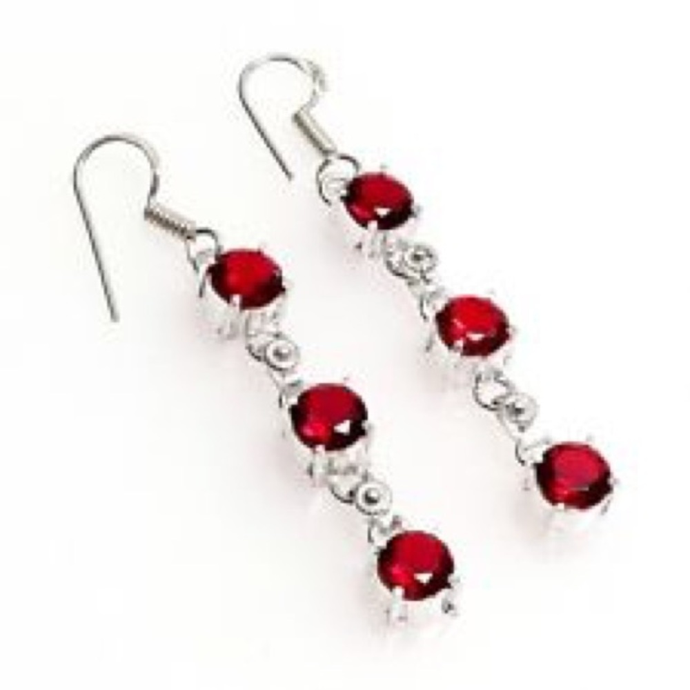 Mozambique Garnet Dangle Earrings
